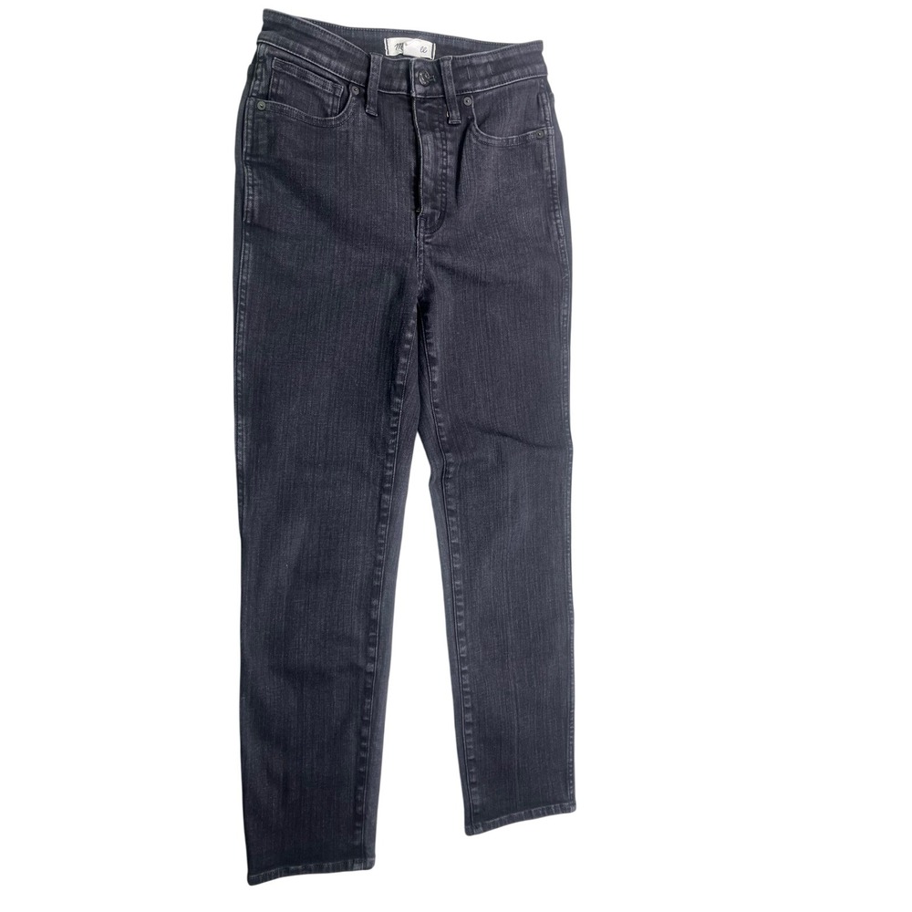 Madewell Curvy Stovepipe Jeans Womens 27 Washed Black High Rise Straight Leg